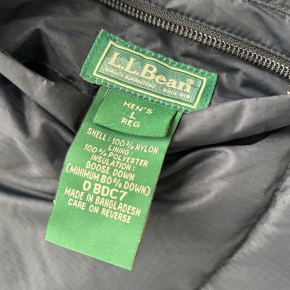 Vintage LL Bean Down Vest Reversible Black Red Mens Size L Puffer Quilted Zip - Picture 5 of 16